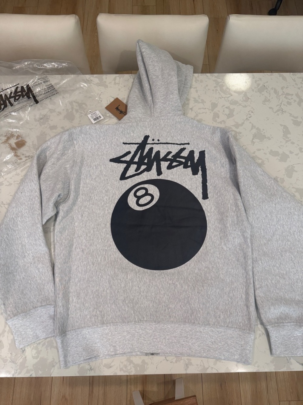 Stussy 8 Ball Zip Up Hoodie NWT - Picture 3 of 4
